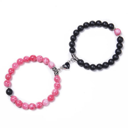 Magnetische Pärchen-Armbänder – Partnerarmbänder mit Herz-Charm-Set