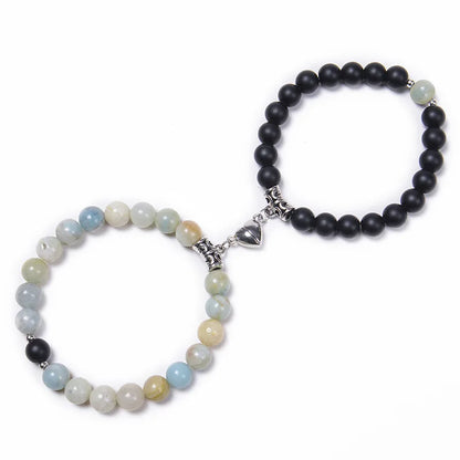 Magnetische Pärchen-Armbänder – Partnerarmbänder mit Herz-Charm-Set