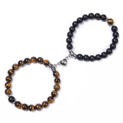 Magnetische Pärchen-Armbänder – Partnerarmbänder mit Herz-Charm-Set