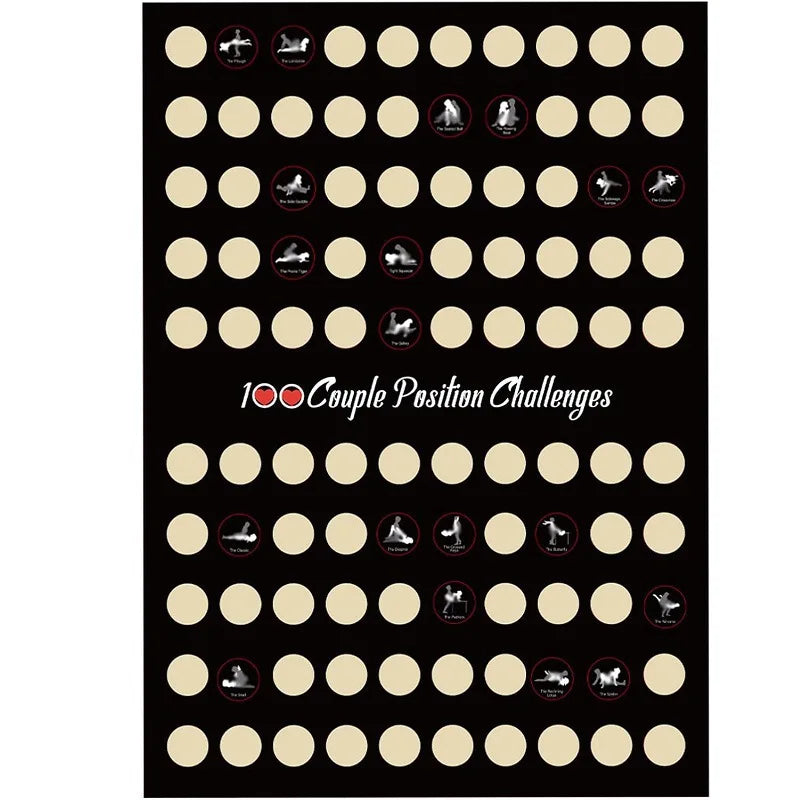 100 Paar-Challenges Rubbelposter | Date Night Spiel für Paare
