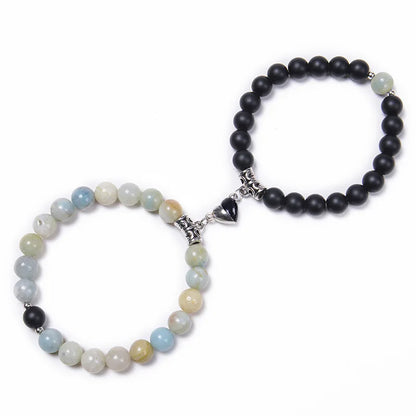 Magnetische Pärchen-Armbänder – Partnerarmbänder mit Herz-Charm-Set