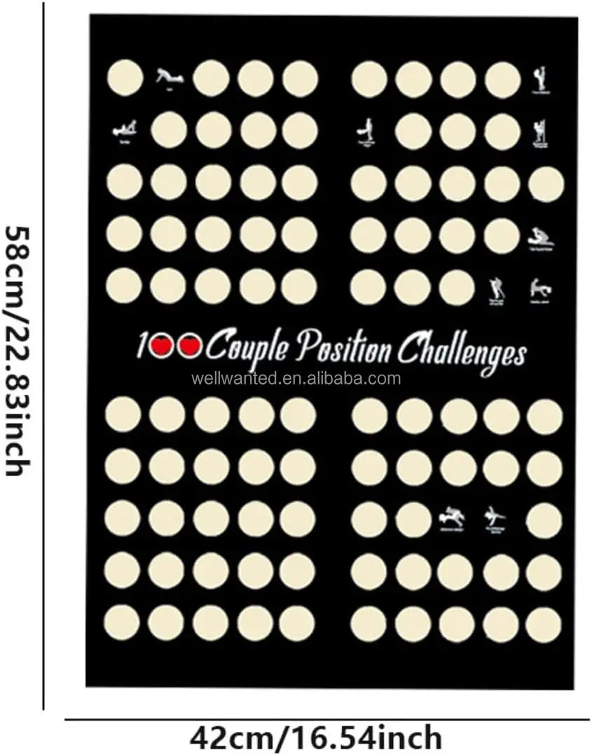 100 Paar-Challenges Rubbelposter | Date Night Spiel für Paare