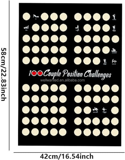 100 Paar-Challenges Rubbelposter | Date Night Spiel für Paare